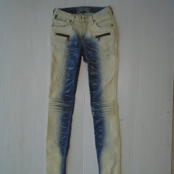 Robin's Jean Womens Motard Jeans Pants Acid Wash Skinny Size 24